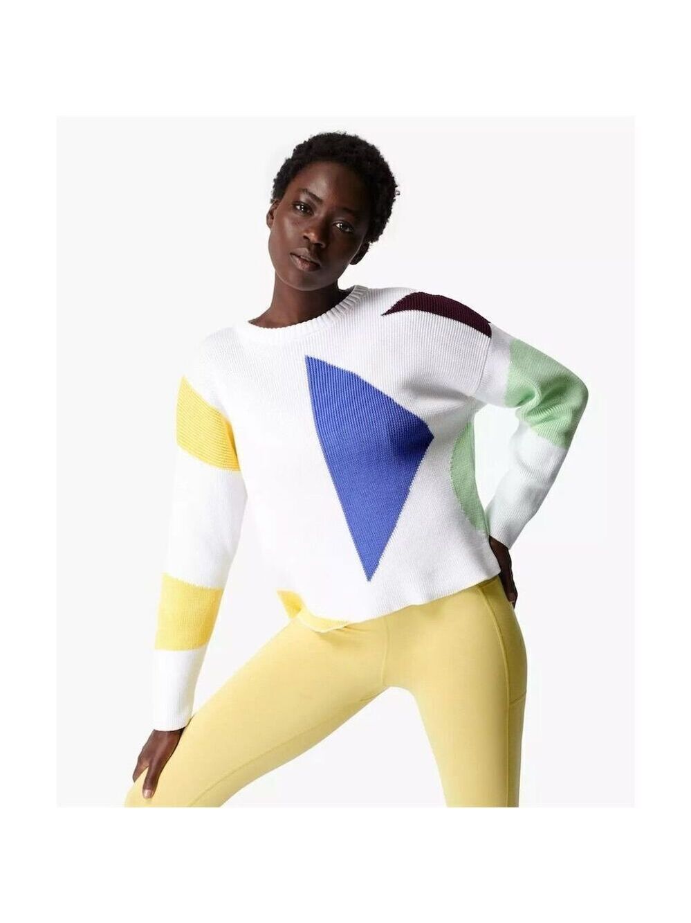 Sweaty Betty Women's Colorblock Pullover Sweater Multicolor Size L